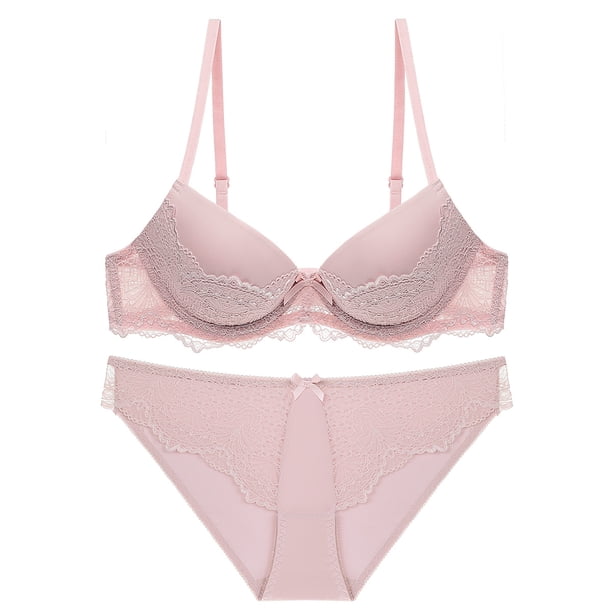 Conjunto de sujetador de mujer con encaje sexy y fruncido para chicas