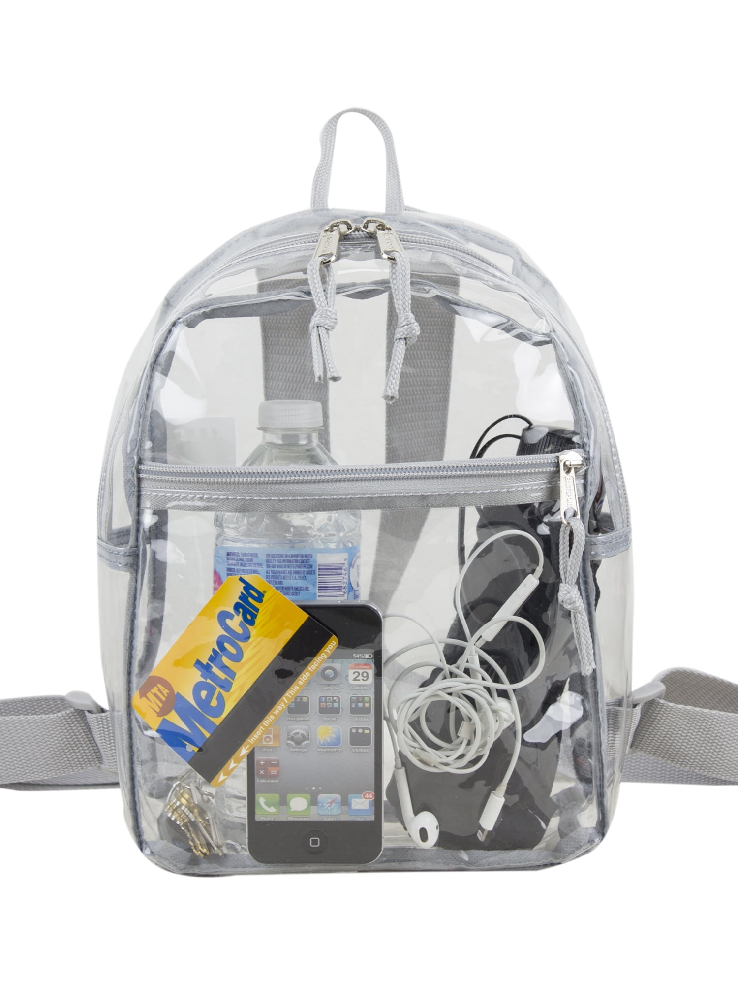 Eastsport Unisex Clear Mini Backpack, Soft Silver