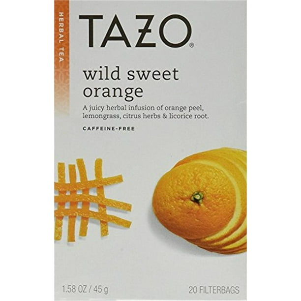 Tazo Wild Sweet Orange Herbal Tea, 20 Count Box 1.58oz (Pack of 3