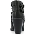 thumbnail image 4 of Journee Womens Strap Inside Zip Stacked Heel Booties, Widths Available, 4 of 10