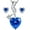 Blue, variant on Devuggo 925 Sterling Silver Heart Pendant Necklace Simulated Blue Sapphire Stud Earrings Jewelry Set for Women