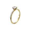 thumbnail image 3 of D-F VS 6.00MM Moissanite Engagement Ring With Diamonds (0.68 ct Moissanite Weight, 0.89 ctw dew) 4 Prongs Classic 14K Gold, 3 of 3