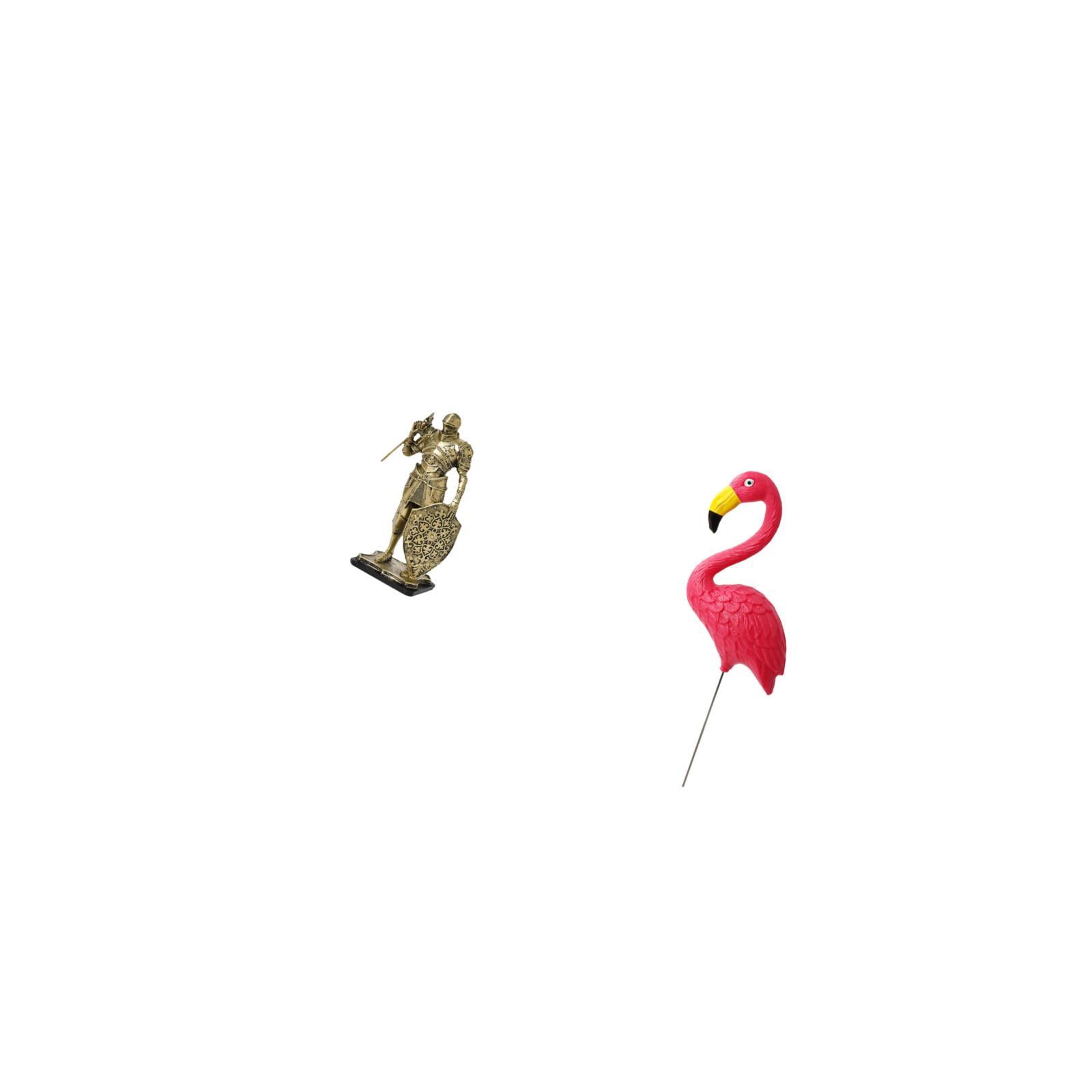 CoudarTitie Nordic Resin Knight and Bird Figurine Abstract Art Sculpture for Desk Office Table Centerpiece and Fairy Garden Flamingo Yard Ornament