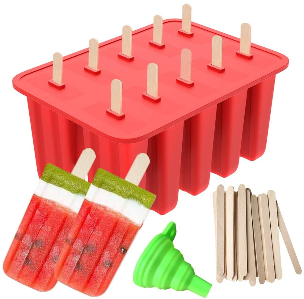 Popsicle Molds, P5HAO 10 Cavities Popsicle Maker Food Grade Silicone