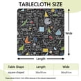 thumbnail image 2 of Math Equations Colorful Doodles Black Pattern Square Fitted Tablecloth with Elastic Edge,Square Table Cover,Washable Elastic Table Cover for Home Kitchen Party Decor 36"x36", 2 of 6