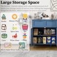 thumbnail image 4 of LFGUIZO 31.5″ Blue Heart-Shaped Carved Kitchen Storage Cabinet, with 2 Drawers and 2 Accent Cutlery Cabinets, Buffet, Living Room, Dining Room, Entrance, 4 of 6