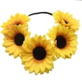 thumbnail image 1 of Guirnalda de girasol de imitación de margarita, tocado de fiesta, guirnalda de vacaciones bohemia, girasol, 1 of 6