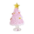 thumbnail image 2 of Rounded Handmade Glass Christmas Tree Figurine, Mini Crystal Tabletop Tree Decor with Star Topper for Desk, Shelf and Holiday Gift, 2 of 6
