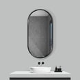 thumbnail image 2 of 26"x38" Oval Wall Mirror, Vanity Mirror, with Metal Frame, Vertical & Horizontal, for Bathroom, Bedroom, Entryway, Modern & Contemporary Wall Mirror - BLACK, 2 of 5