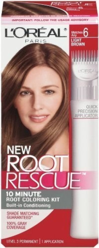 L'Oreal Root Rescue 10 Minute Root Coloring Kit, 6 Light Brown 1 ea (Pack of 2)