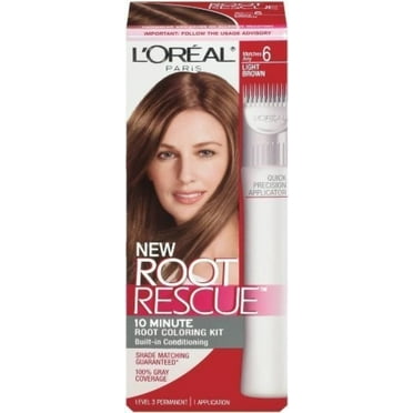 L'Oreal Root Rescue 10 Minute Root Coloring Kit, 6 Light Brown 1 ea (Pack of 4)