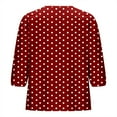 thumbnail image 4 of Teissuly Women's Lantern Sleeve Tie Pleated Short Round Neck T-shirt Top, 4 of 5