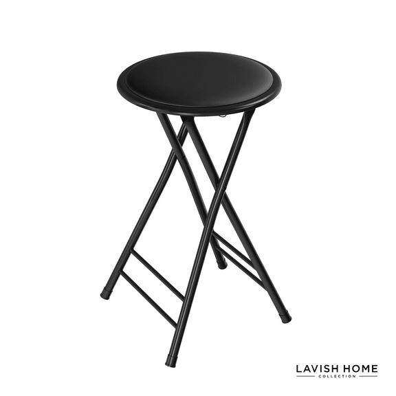 Portable Folding Stool - Backless 24-Inch Stool with 225lb Capacity for Kitchen or Rec Room