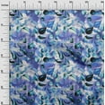 thumbnail image 3 of oneOone Rayon Medium Blue Fabric Leaves Sewing Material Print Fabric By The Yard 56 Inch Wide, 3 of 8
