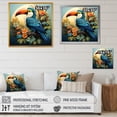 thumbnail image 4 of Designart "Tropical Toucans in Blue and Yellow III" Animals Wall Art - Modern Blue Toucan Hallway Wall Art Decor, 4 of 6