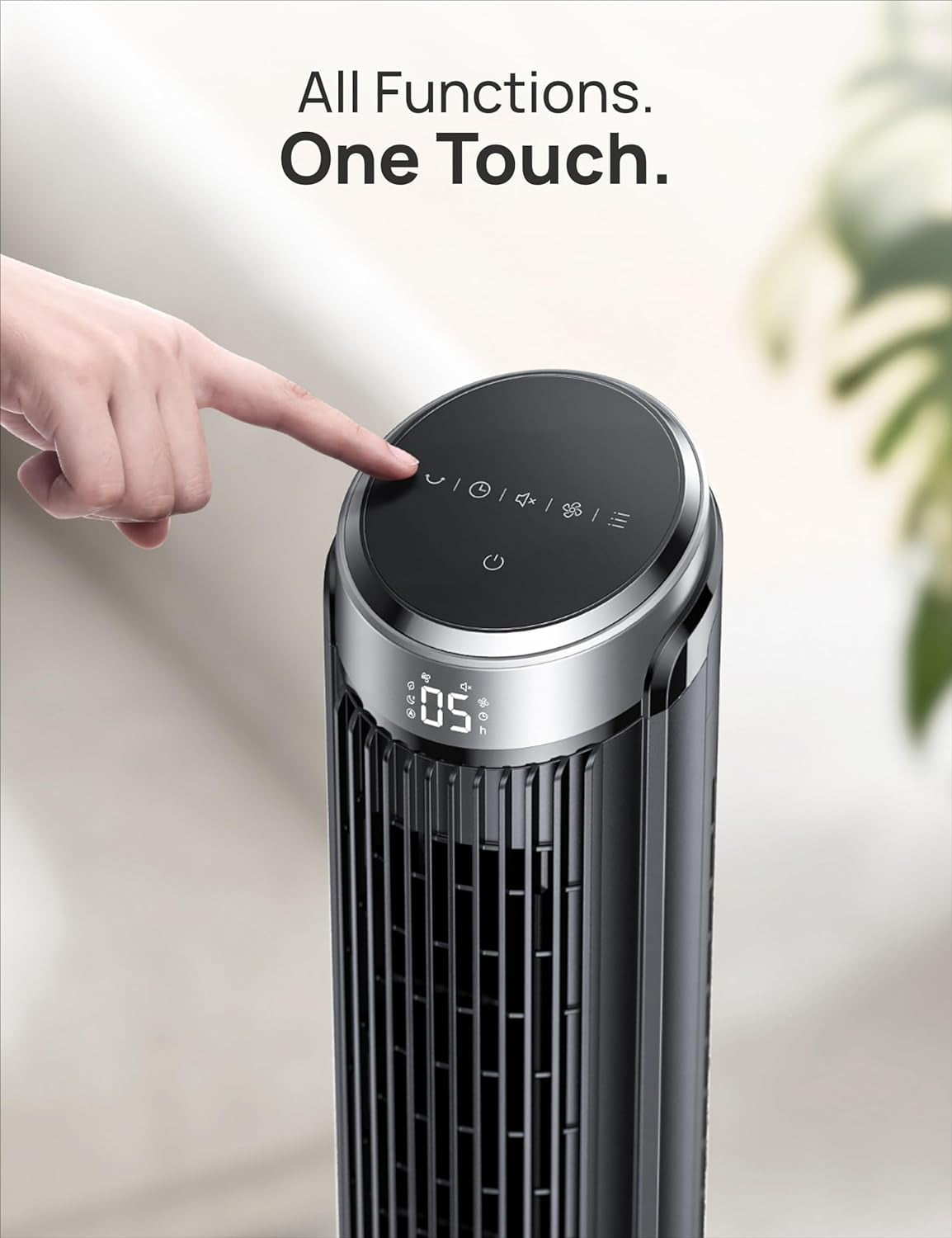 DREO Tower Fans for Bedroom, 90° Oscillating Fans for Indoors, 4 Modes ,5 Speeds ,Max 26Ft/s, 12H Timer, LED Display with Touch, Remote Control, 40" Quiet Bladeless Standing Floor Fan for Home Office