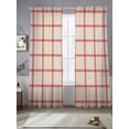 thumbnail image 2 of Yellow Buffalo Plaid Sheer Curtains 84 Inch Length 2 Panels Set Window Treatments, Red Lines Grid Pattern Vintage Rod Pocket Semi Curtains for Living Room/Bedroom/Kitchen Décor, 104"W x 84"L, 2 of 7