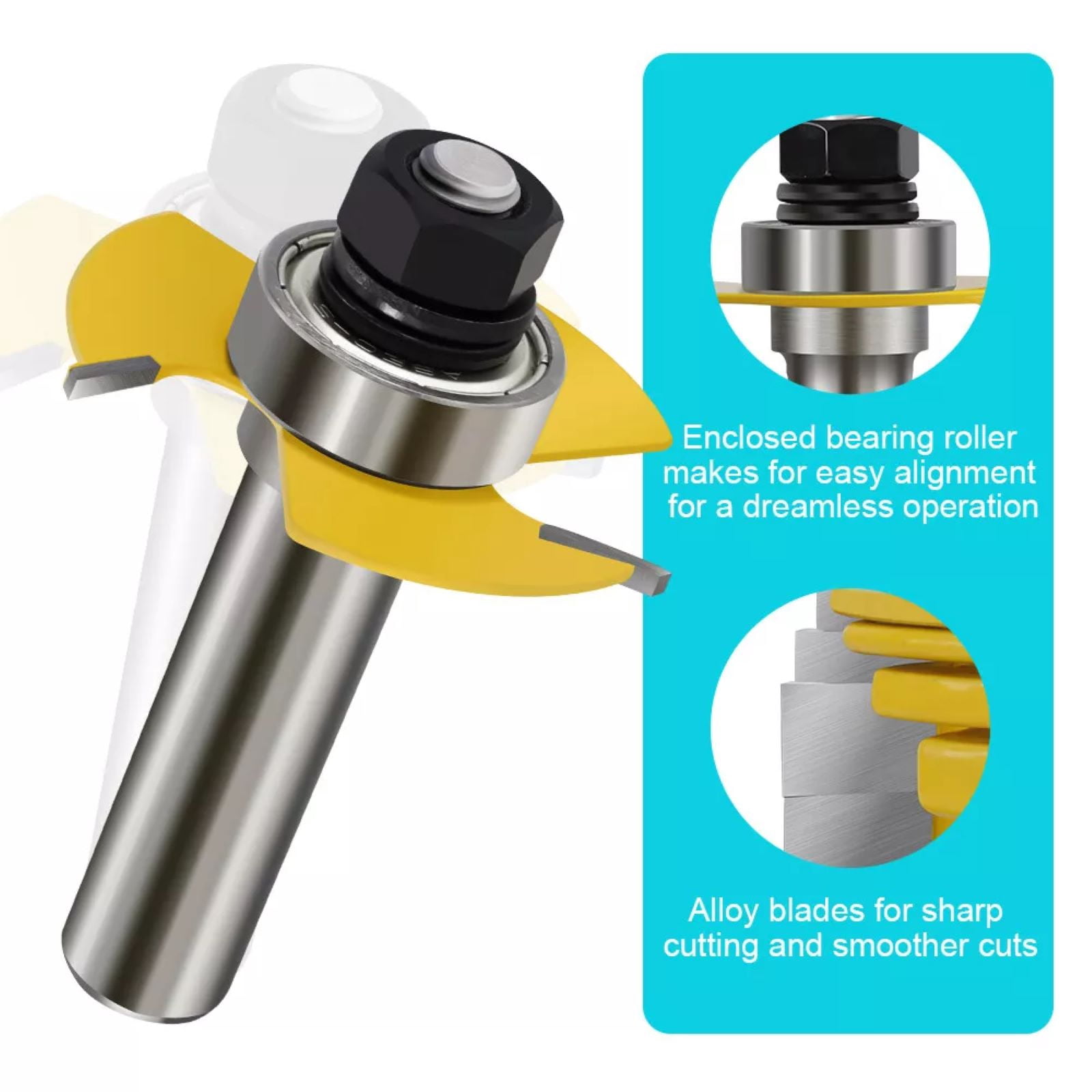 APPLAYERR 2pcs Router Bits Yellow Color 1/4in 1/2in Shank for Professional Woodworking Projects