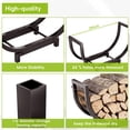 thumbnail image 3 of Firewood Rack Outdoor and Indoor Firewood Storage, 24 INCH Double Coated Fire Wood Organizer, Waterproof Rustproof Stable Log Holder and Fireplace Decor, Bronze, 3 of 7