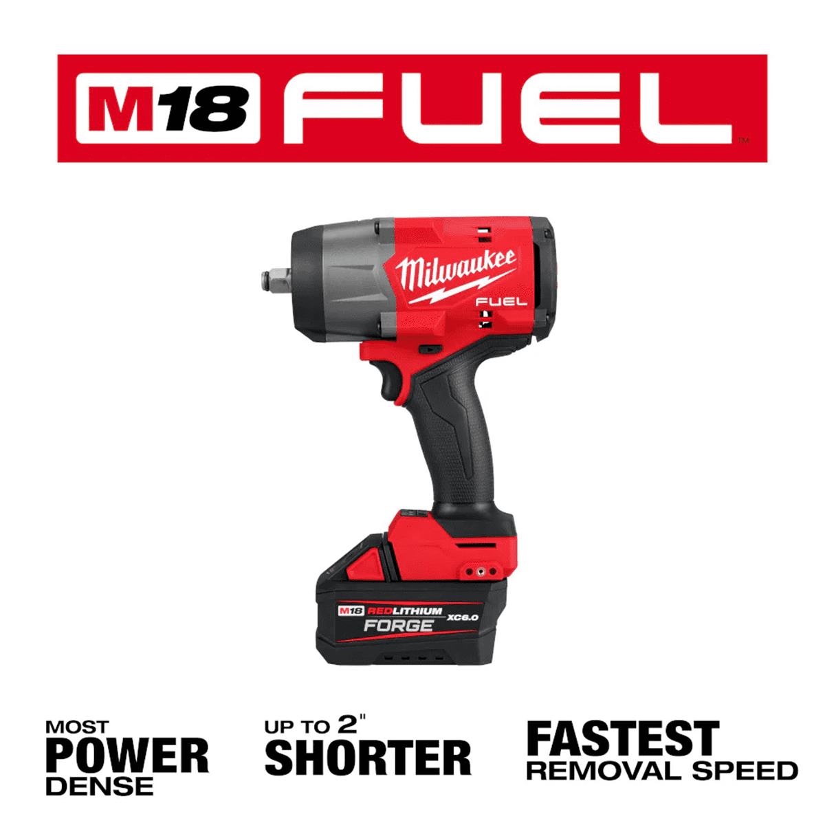 Milwaukee Tool M18 FUEL 1/2" High Torque Impact Wrench w/ Friction Ring REDLITHIUM FORGE Kit