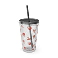 thumbnail image 2 of Mushroom Tumbler Cup with a Straw, Ice Coffee Cup with Lid and Straw 16oz, 2 of 4