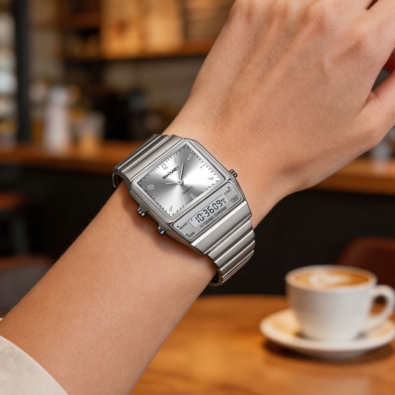 MMJ Vintage Square Digital Watch for Women Fashion Multicolor Electronic Wristwatch Slim Waterproof Daily Wear