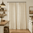 Beige Triple Pleated Linen Curta90 Inch Long 2 Panels Set For Living ...