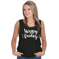 thumbnail image 4 of Happy Friday Weekend Vibes Fun TGIF Tank Top Tee Shirt Women Brisco Brands X, 4 of 5