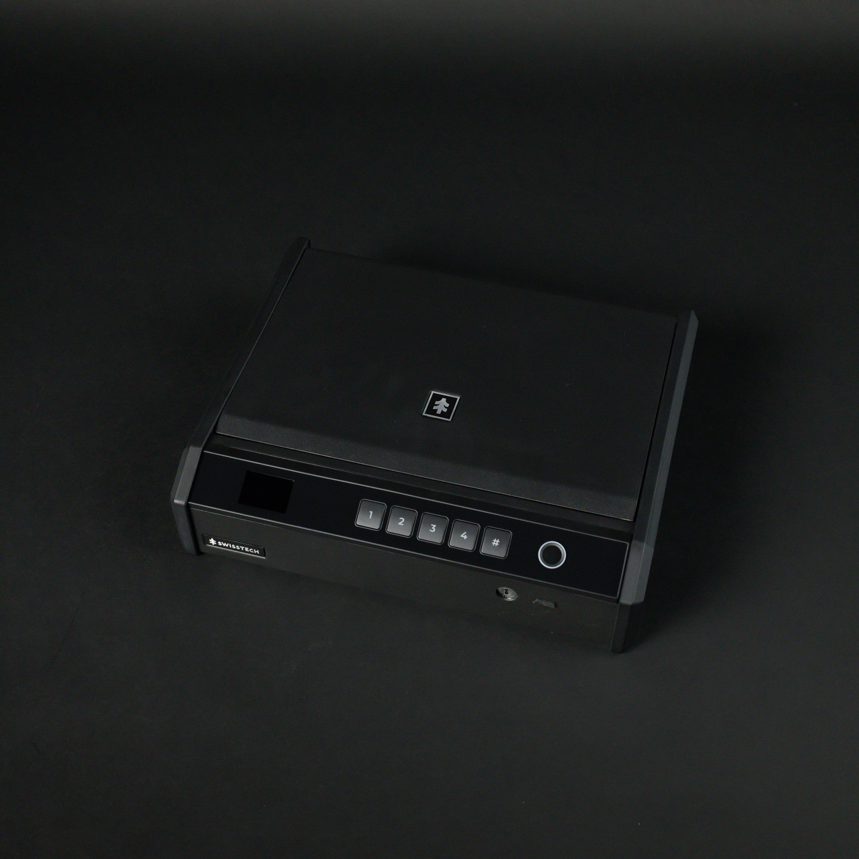 Swiss Tech Wächter 200 Biometric Gun Safe for 2 Handguns, Fingerprint Safe with LCD Display, USB-C Emergency Power, Keypad & Key Backup