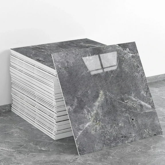 10PCS 3D Marble Effect Tile Stickers Waterproof Self Adhesive Panels for Bathroom Kitchen Wall Floor Renovation Home Decor