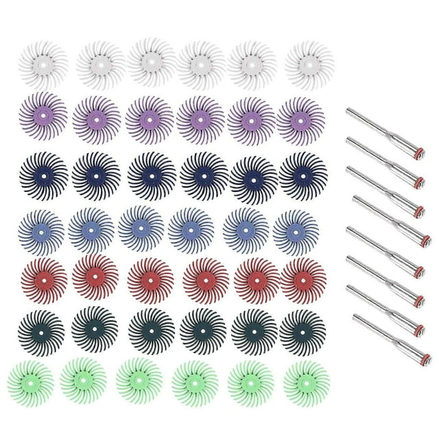 50pcs 1 Inch Radial Bristle Disc Kit Abrasive Brush 3mm Shank Detail Polishing Wheel for Rotary Tool Accessories