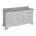 thumbnail image 3 of Katherine 72" Double Bathroom Vanity with White Cabinet and Carrara Marble Top, 3 of 6