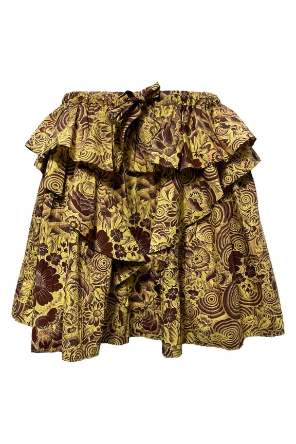 Pre-Owned Ulla Johnson Sigrid Skirt in Yellow Cotton