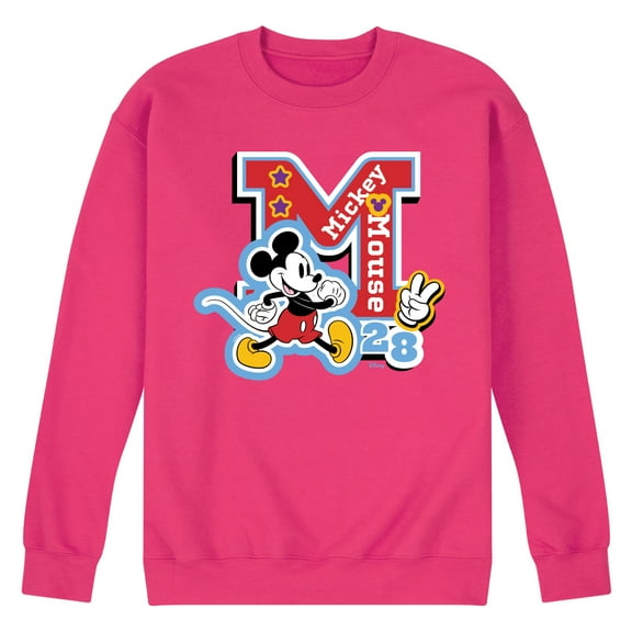 Disney - Mickey Mouse - Stitched Patches for Teammates - Men's Crew Neck Fleece Pullover