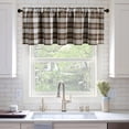 thumbnail image 2 of Brown Plaids Pattern Jacquard Curtain Valances, Modern Style Light Filtering Window Treatments for Farmhouse, Short Linen Textured Drapes for Living Room, 1 Panel, 52 x 18, 2 of 6