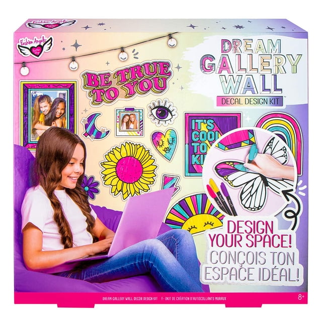 Kit de diseño de pegatinas de pared Fashion Angels Dream Gallery con rotuladores