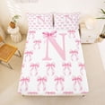 thumbnail image 5 of Erosebridal Cute Bow Tie Bed Sheets For Kids,3D Cartoon Letter E Initial Monogram King Sheets 4 Pieces, 5 of 6