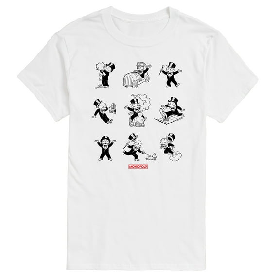 Monopoly - Mr Monopoly Poses Grid - Men's Short Sleeve Graphic T-Shirt