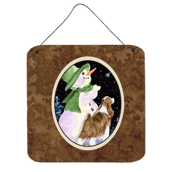 Carolines Treasures Snowman with English Springer Spaniel Wall or Door Hanging Prints, 6 x 6", Multicolor