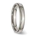 thumbnail image 4 of Diamond2Deal Titanium Polished 4mm Grooved and Beaded Edge Band for Women Size 5.5, 4 of 5