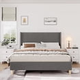 thumbnail image 3 of Queen Size Bed Frame with Headboard and Footboard, Corduroy Upholstered, Sturdy Structure, Easy Assembly,No Box Spring Needed, 3 of 9