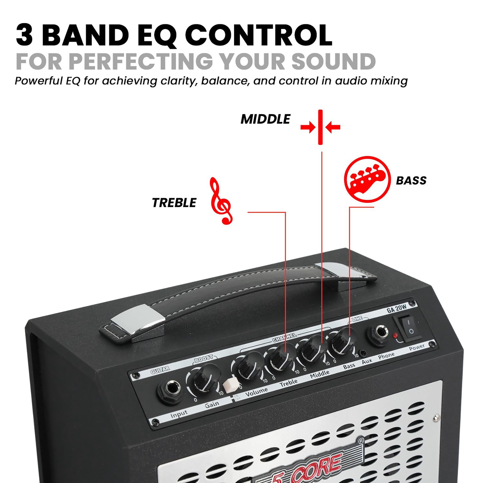 Mini 20W Guitar Amplifier with Speaker & Headphone Jack