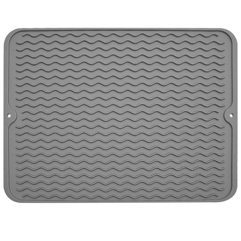 Silicone Dish Drying Mats, BEAUTLOHAS. Drying Mat for Kitchen Counter,  16x12 inches Dish Mat, Easy Clean Heat Resistant Mat, Dishwasher Safe