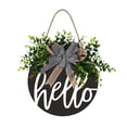thumbnail image 2 of BKER Hello Door Plate Decorative Plate Simulation Flower Wall Hanging Home Decoration Wreath, 2 of 5