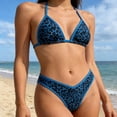 thumbnail image 4 of Women's Print Triangle Tankini Set Back Tied Bra and Bottoms Briefs Thong for Beach and Pool, 4 of 8