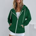 thumbnail image 2 of Women Oversized Zip Up Hoodie Fall Fashion 2025 Casual Fall Winter Jacket Trendy Long Sleeve Sweatshirt with Pocket, 2 of 6