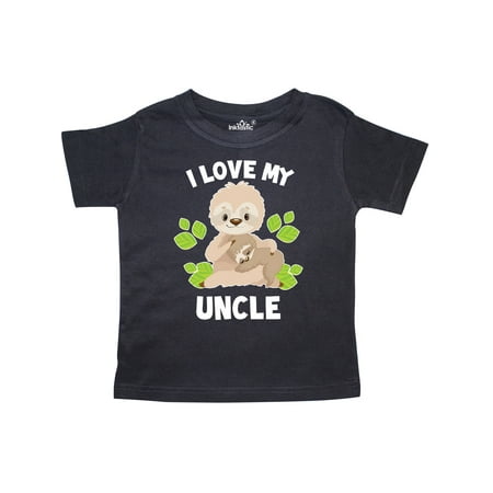 

Inktastic Cute Sloth I Love My Uncle with Green Leaves Gift Toddler Boy or Toddler Girl T-Shirt
