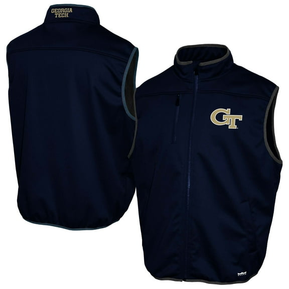 Men's Franchise Club Navy Georgia Tech Yellow Jackets Softshell Full-Zip Vest