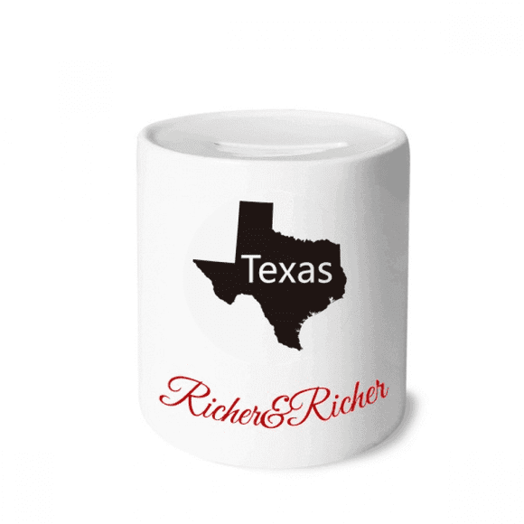 Texas America USA Map Outline Rich and Rich Bank Saving Box Coin