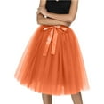 thumbnail image 3 of Bibifish Womens Tulle Skirts Classic Mesh Tutu Skirts Midi Length Layered Skirts Party High Waist Dance Skirts Sheer Tulle Trendy Skirts, 3 of 8